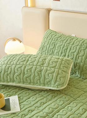 W1T冬加厚塔芙席绒夹棉床笠单件床罩2025新款F77H6JH5R梦思保护罩