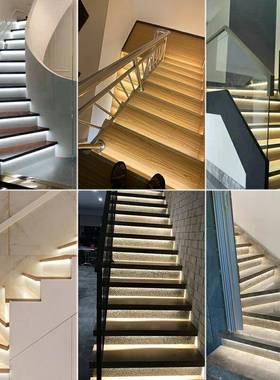 两线lPLC载波FFC楼梯灯智能码感应踏阶步流写水APP调色ed台灯带