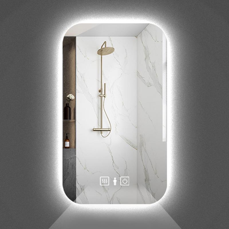 智能方形镜带灯浴镜卫生间壁挂触屏lKM室ed灯高清化感应防雾竖挂