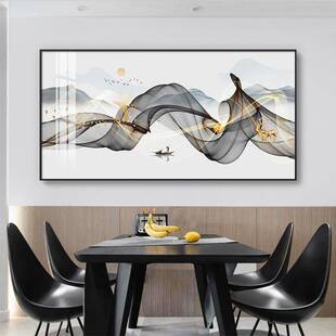 电表箱装饰画大尺寸配电箱电闸遮挡盒抽象免打孔超长横款弱电挂画