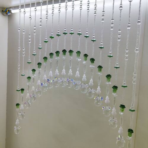 新款白色水晶珠帘卧室玄关门帘