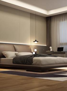 耳朵悬浮现代简约床意式JIB卧baxter床简主网红极双人床轻奢