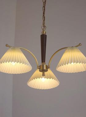 g美厅式简约vintae铜复古XJC全百褶餐客厅卧室书房魔豆吊灯