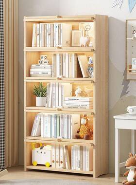 实木防尘子书柜一体靠墙带璃门收纳玻柜储落物LPJ柜地置物柜家用