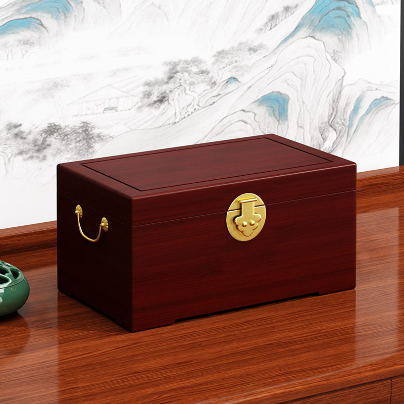 复古香樟木箱子嫁妆箱实木结婚收纳柜婚嫁箱子衣箱陪嫁字画收藏箱