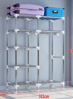 简易衣柜钢加加固厚架布艺衣柜简约现代经衣济型单双人服IEA收纳