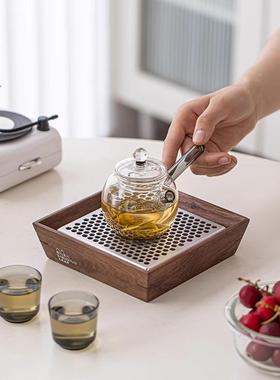 胡桃木沥茶盘两奢壶承家用小型52765干泡盘干湿用储水水托盘小茶