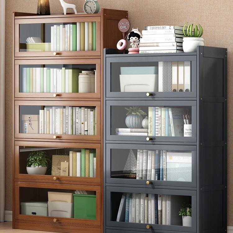 储书架置柜物架MVC地简易家用书柜带门防落尘物客厅置物柜靠墙收