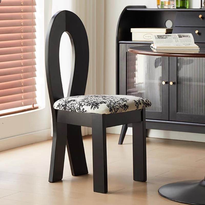 法SPB式复古计师椅网椅红椅家用人鱼化设妆靠背椅中餐古风实木高