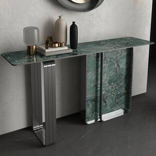 玄关桌子亚马逊绿岩板玄关柜入户门厅不锈轻奢靠墙玄关台窄桌窄款