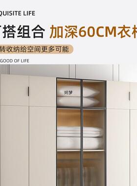 大衣柜家用木卧室简易OXS出租房用工直销厂经济型玻璃柜子收实纳