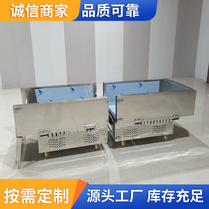 分体不锈钢冰棺水晶棺殡葬用品整体分体冷冻棺冰尸柜冰床冰机厂家