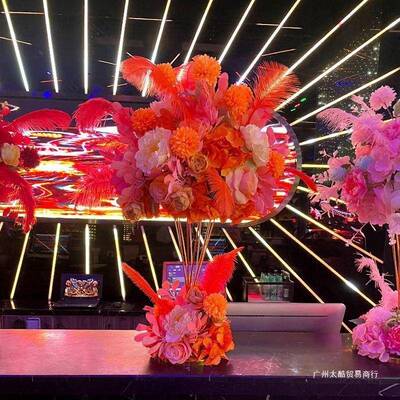 酒店真婚礼宴会厅羽毛10092809桌花仿摆花件酒吧桌面饰摆台花装餐