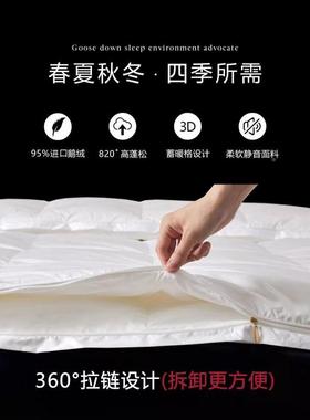 x297W现充羽绒被95白鹅绒冬被98吊吊绒K春秋鹅被绒被芯合二一子母