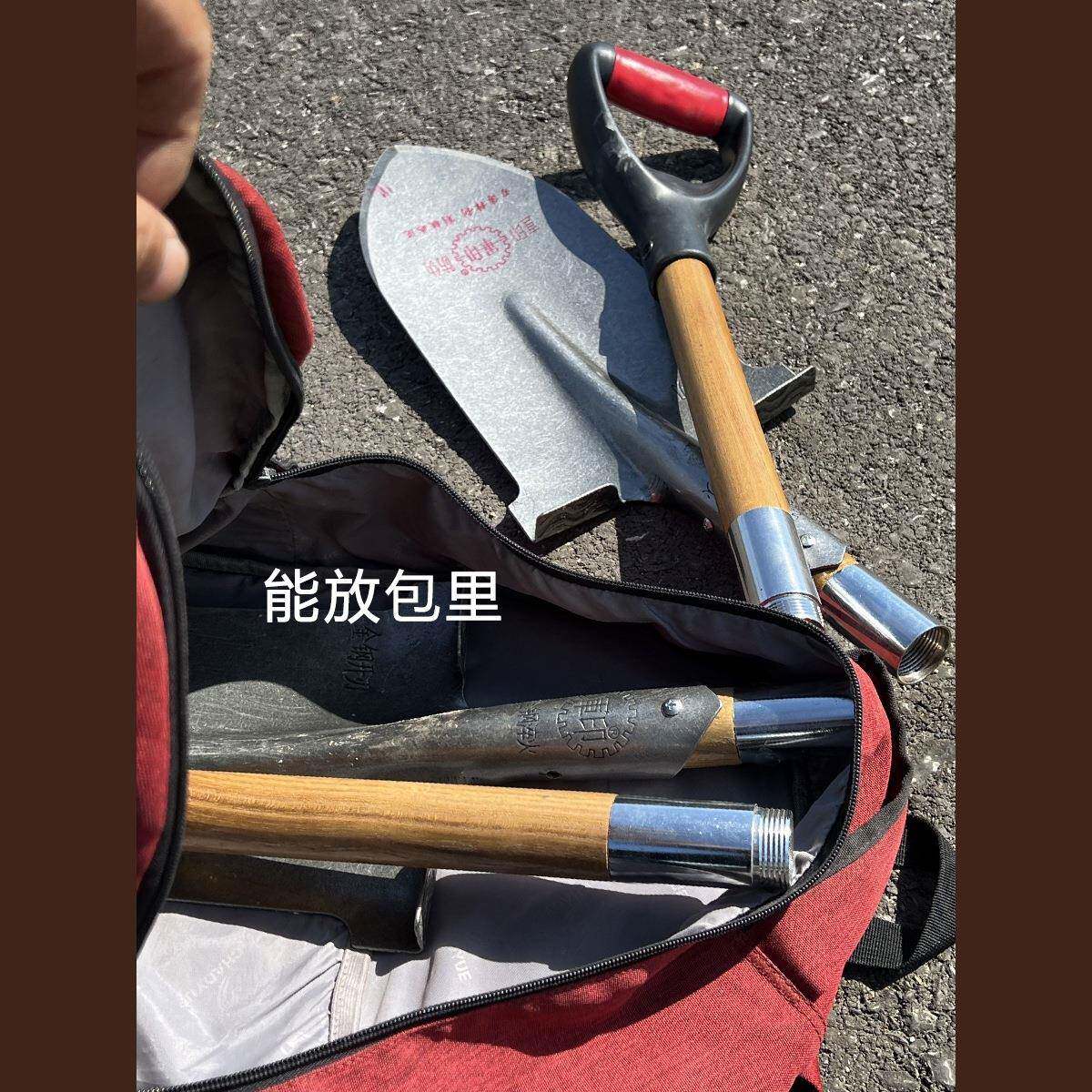 加厚铁锹锰钢挖土铲子小铁锨662可锨户外尖头折叠拆卸锹车宝载探