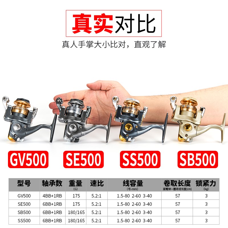 迪佳SS0迷你小渔轮鱼线轮筏钓SE0 SS0路亚微物马口竿纺车轮