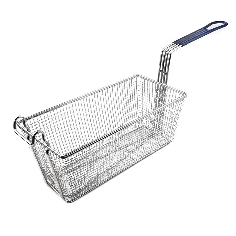 不锈钢长方形炸篮商用大号电炸炉油锅炸鸡筐薯条框密孔漏筛过滤网