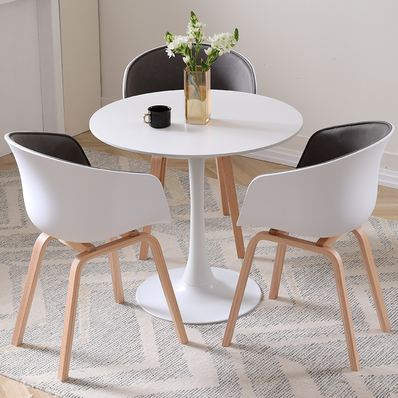 岩板简约接待洽谈桌椅谈判桌商务用会客桌椅办公室休闲小圆桌