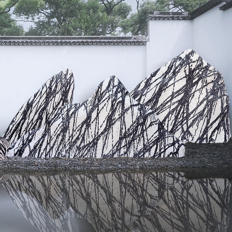 仿真泰山石头斧劈石庭院玻璃钢园林雪浪石假山景观石太湖石摆件