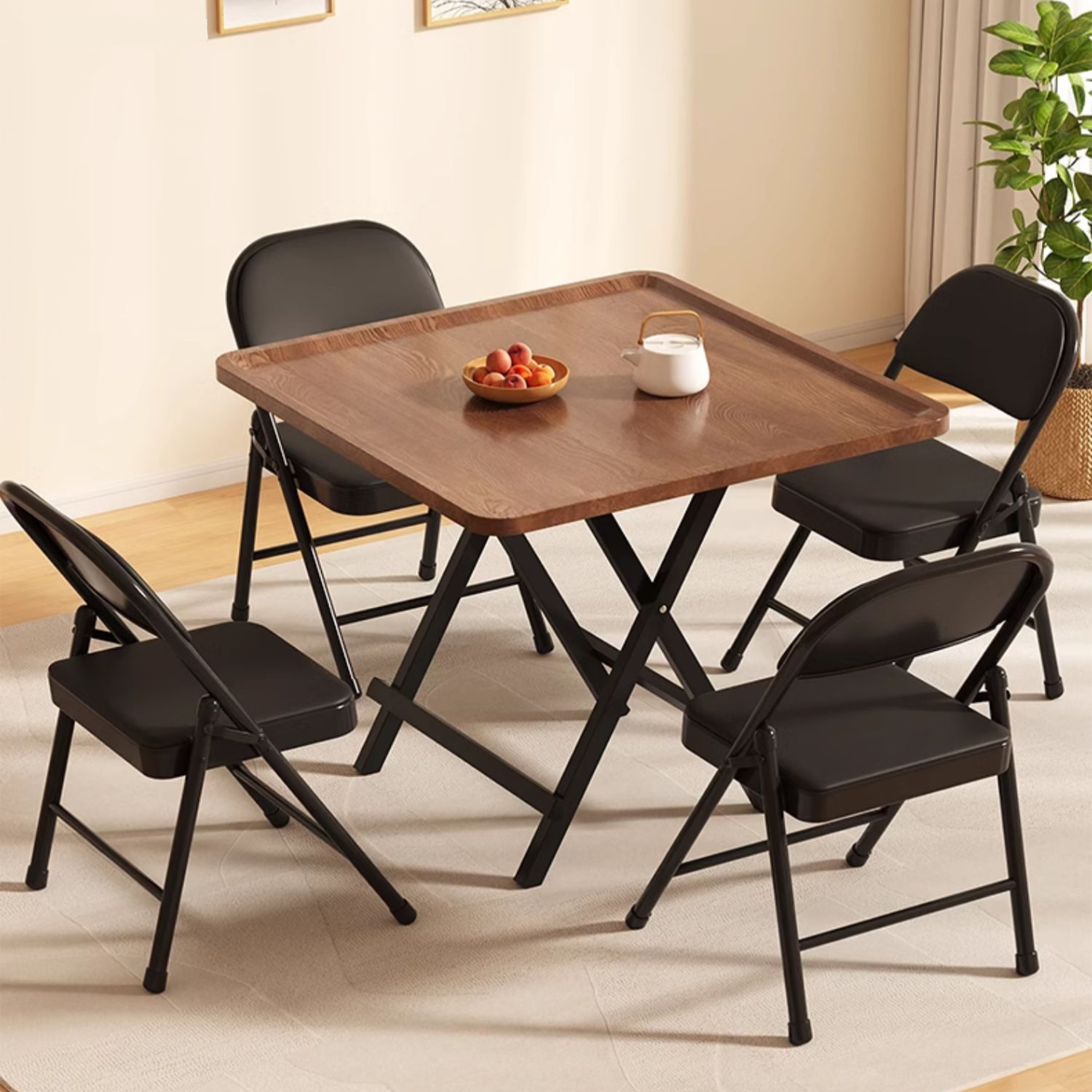 家用折叠麻将桌餐桌两用吃饭桌子棋牌桌方桌简易便携式宿舍掼蛋桌