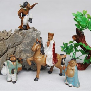 小号西游记唐僧孙悟空猪八戒沙僧四师徒陶瓷摆件假山盆景园林装