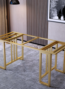 桌腿支架茶几脚架底座岩板玻璃餐桌铁艺金属书桌子腿支撑架子桌脚