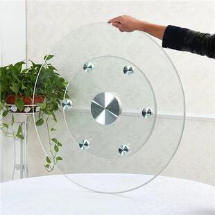 RKZ餐桌加钢化玻璃转盘厚酒大圆桌桌饭转盘家用店带底座旋转桌面