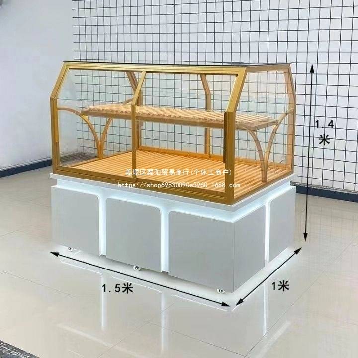 面包柜面包展示柜玻璃展柜货架蛋糕店柜台商用实木中岛柜边柜展柜