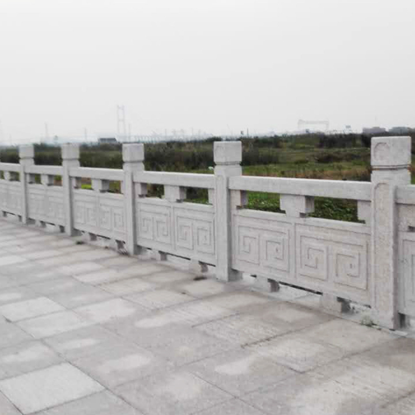 河道花岗岩线雕石材栏杆石雕栏板仿古护栏石栏板厂家天然石路缘石