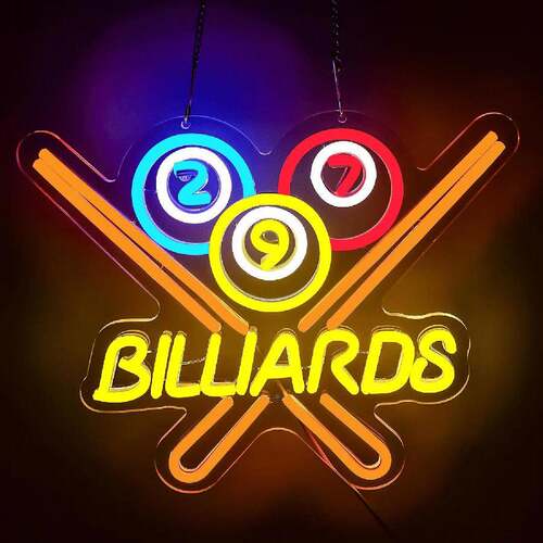 跨境亚马逊d热卖灯Billias台球霓虹ledr氛围灯招牌广告牌FJG发光