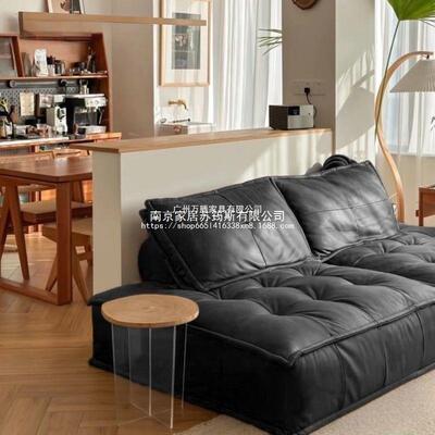 万网户红奶油风豆式腐WJI懒人沙发意小型腾出租屋客厅直排方块单