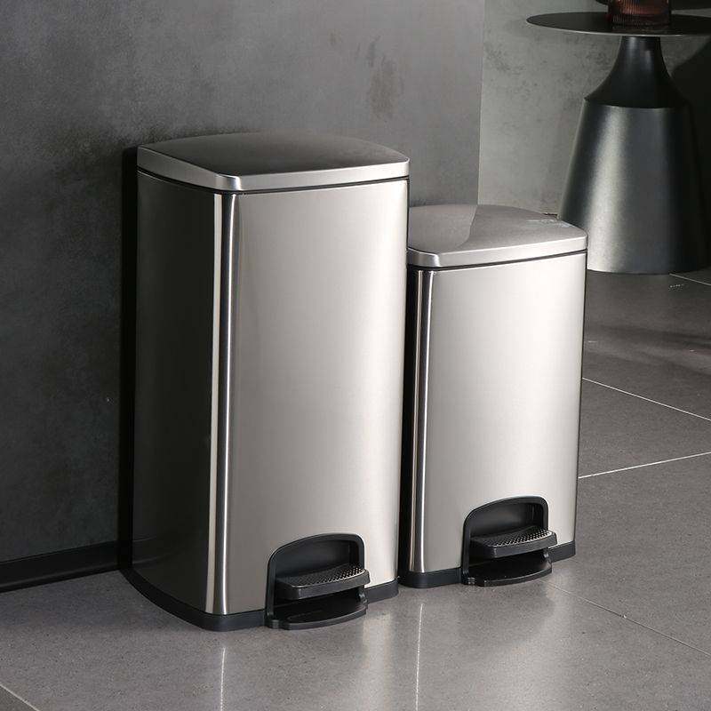 商用厨房垃圾桶家用不锈钢脚踏式客厅加大容量带盖脚踩卫生间专用