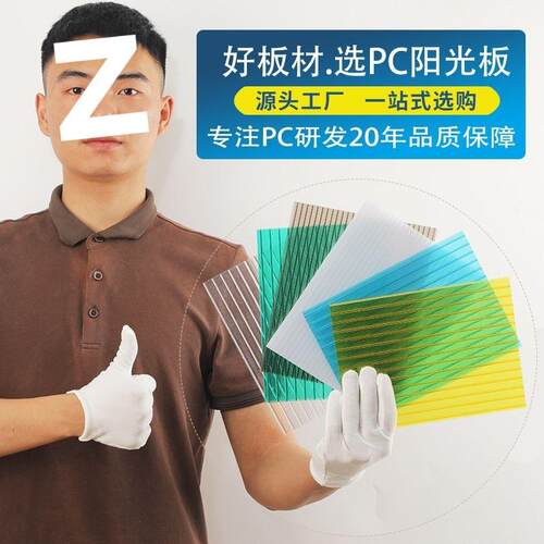 P明C阳光板透保挡温隔热防料冻BIG车棚遮阳棚风中空蜂窝塑板耐力