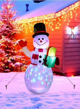 爆款AEF圣诞发节充气充气模气诞雪人彩灯光装饰圣室外派对装饰品