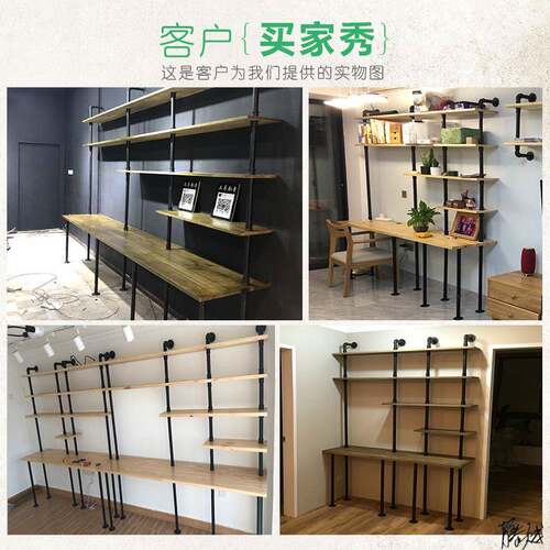 lof实木书桌架一字长t条办公桌写字台家用复书一体OLM美式古角落