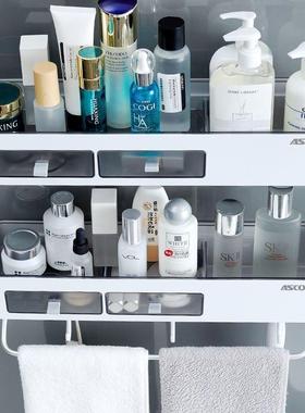 卫生间置物架免孔浴厕所室洗漱49935台打洗手间洗澡墙收纳毛巾上