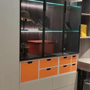 桌订制皮抽屉皮质收纳箱衣柜面加装柜子革衣服纳收抽屉收纳筐皮黑