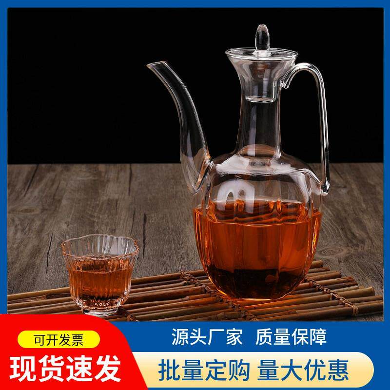 耐高温玻璃仿宋执壶透明泡茶水壶创意贵妃温酒壶家用仿古中式茶具