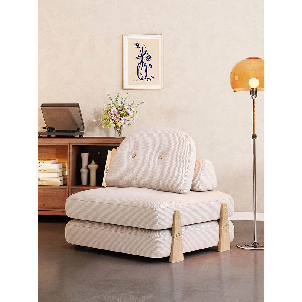 cs沙懒人发豆腐块榻客F78J7M88厅单人床沙发两用榻米沙发可睡可躺