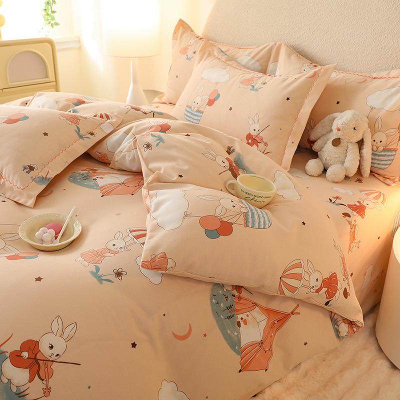 纯棉磨毛件套10四0全棉款高档床单被套网红4FTM件套床笠被用罩床