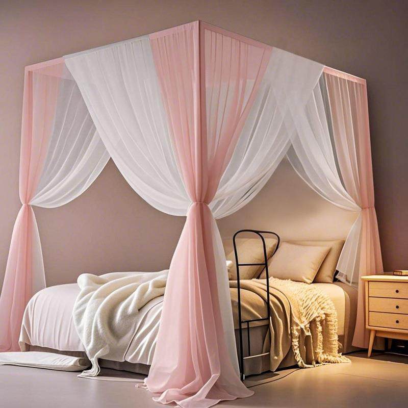 三开门2025新款双层蚊架纱宫廷QFM落地帐卧室公主帐风加厚支加密
