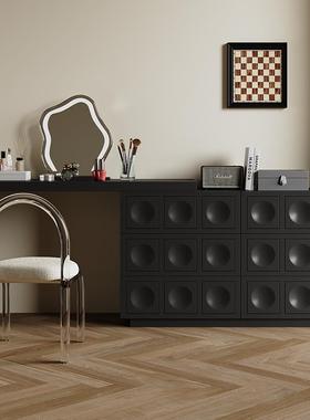 BER25BER255#-5#5妆台黑色实现木化妆台斗柜一体轻卧室简约代202