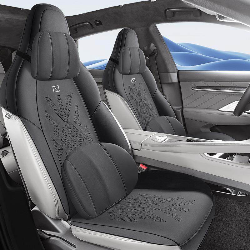 极氪0HKA1专坐0垫四季通用鞍垫座套翻毛用皮半包通风座马椅套透气