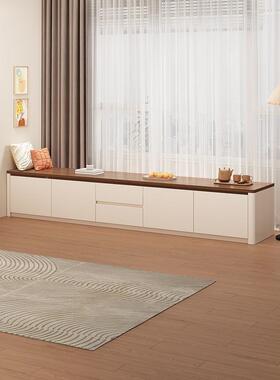 座?实木阳台柜飘窗落柜地柜矮柜卧室物柜窗台储78023柜收纳柜可坐