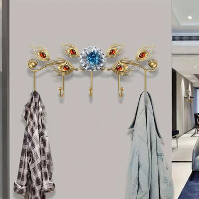 金晶色金属衣帽架水缀免打饰孔挂钩客厅卧室YXH玄关装服点装店储