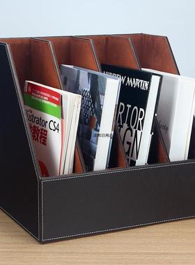 资架桌办面框文件架座文件公用品木质皮革收纳多层a料4纸AL101142