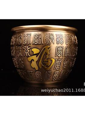 铜摆件铜缸福sl003301祝寿摆件铜水缸摆富贵吉祥缸百铜缸聚宝盆缸