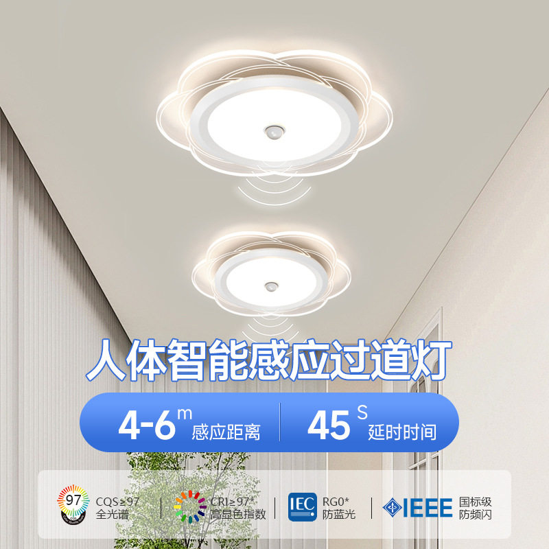 人体感应过道灯led护眼玄关阳台自动光控走廊楼梯壁灯卧室衣柜灯