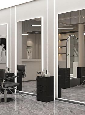 理发店镜子网红发发店镜子带灯美发理发镜台剪镜壁挂BVT式廊落地