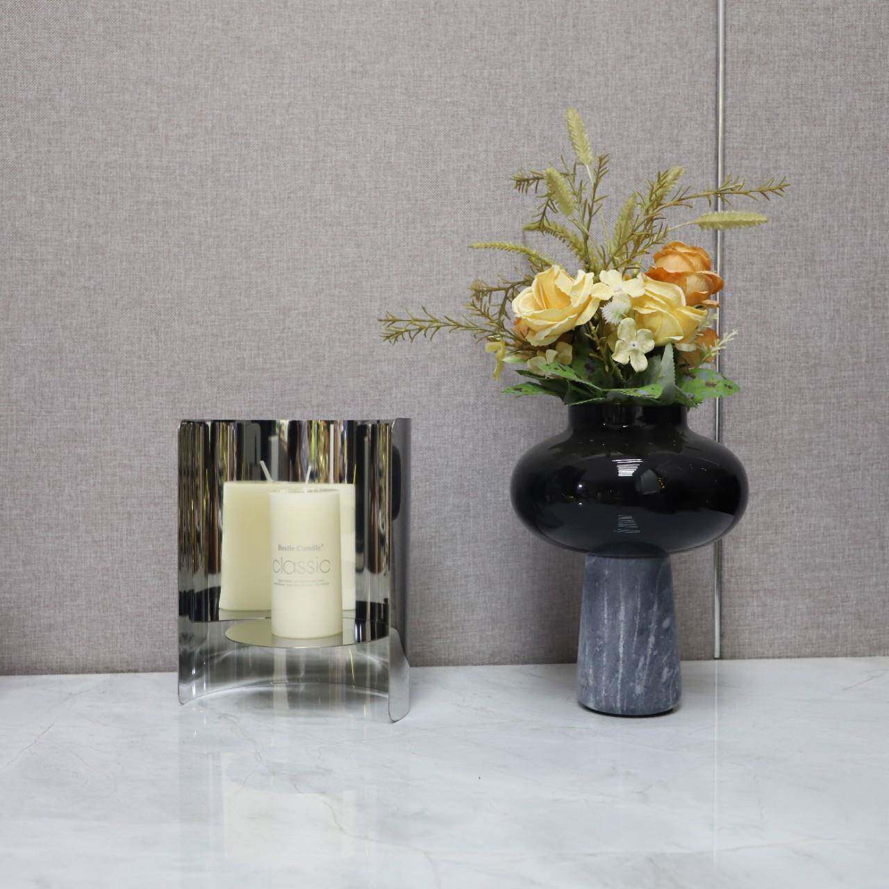 现代简约不锈防风烛台摆件客茶几餐钢桌卧室样厅XNE间软装板家居